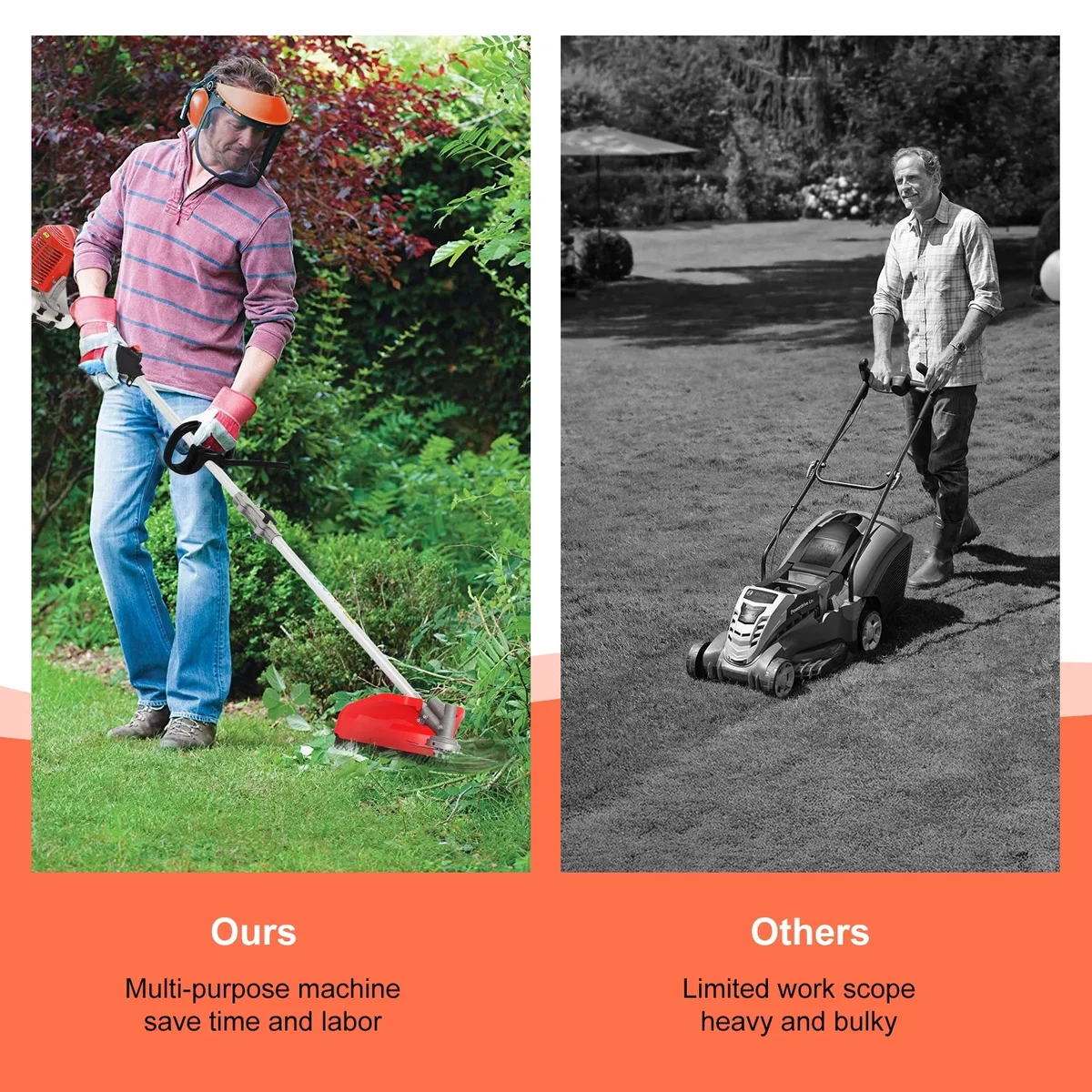 WETS Gas Weed Wacker, 5 in 1 Weed Eater Gas Powered, 52cc Brush Cutter and Gas String Trimmer 2-Stroke, Grass Trimmer 2025 Upgraded,Cordless Hedg 3513