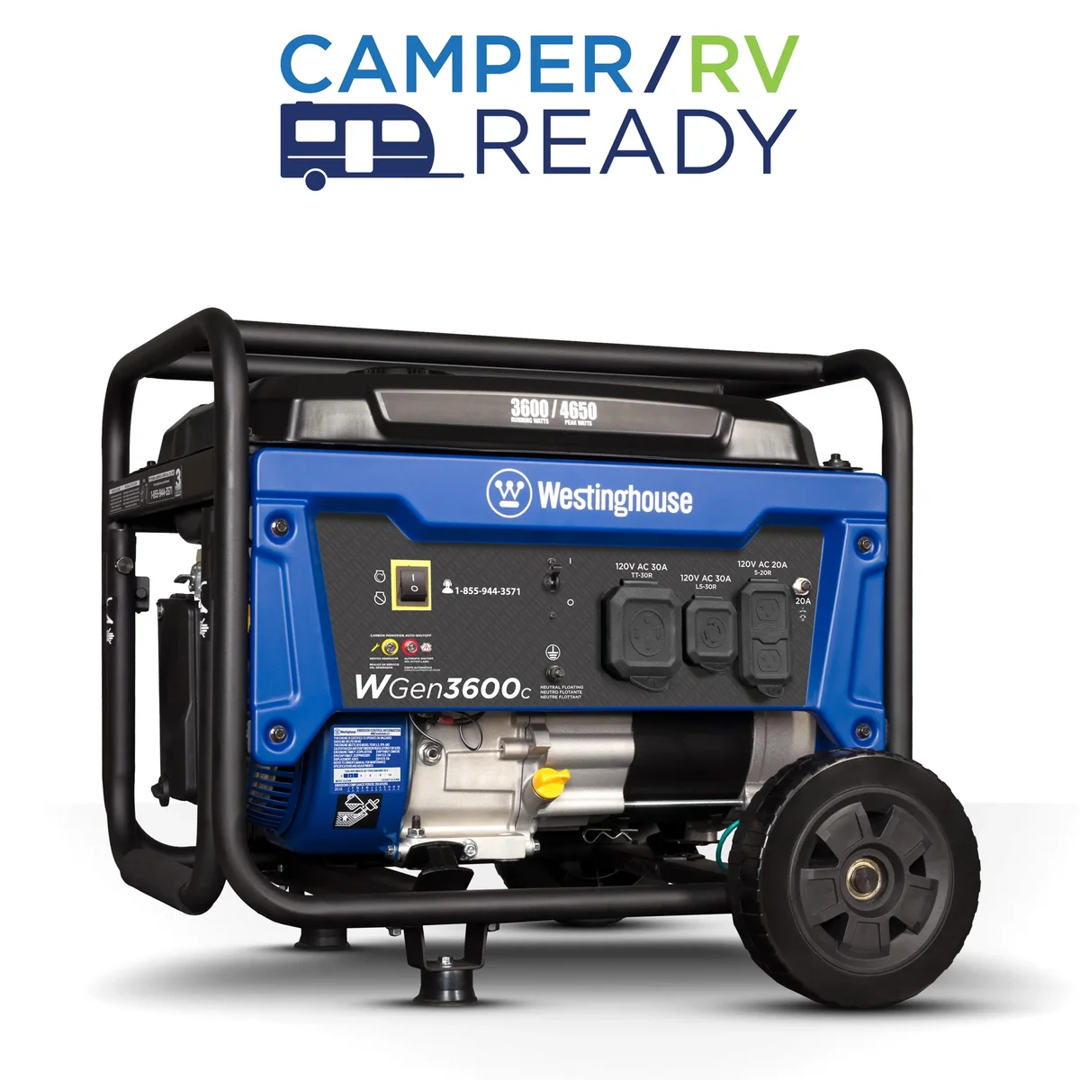 Westinghouse 4650 Peak Watt RV Ready Outlet, Gas Powered Portable Generator with CO Sensor 4292