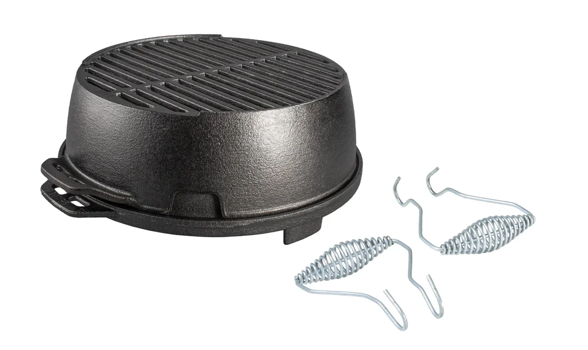 Lodge 12" Cast Iron Camping Round Kickoff Grill 0370