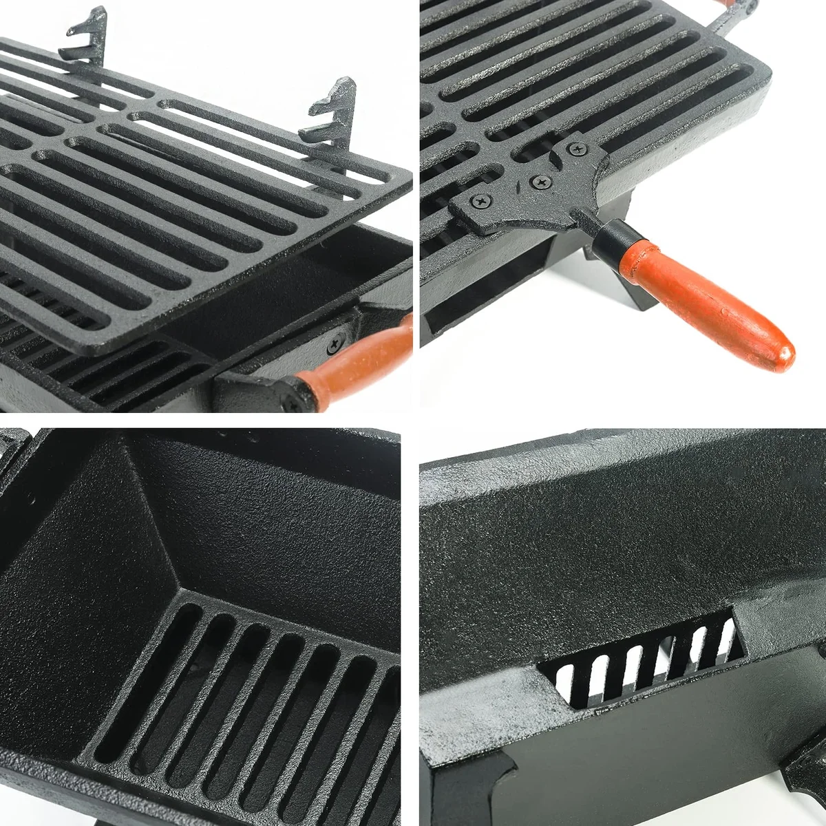 Everdaily Essentials Cast Iron Bbq Grill Tabletop Small Charcoal Stove for Heating Food, 1 Count, 31.5 x 19CM Ref. 3451