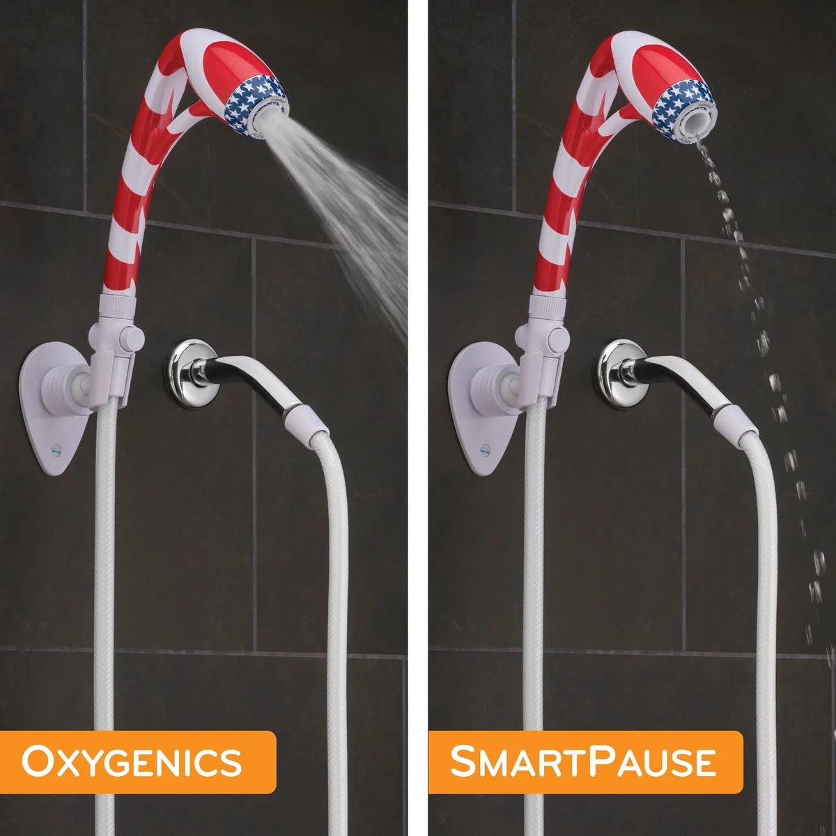 Everdaily Essentials RV Handheld Shower Head 2-Setting Red, White and Blue Ref. 0756