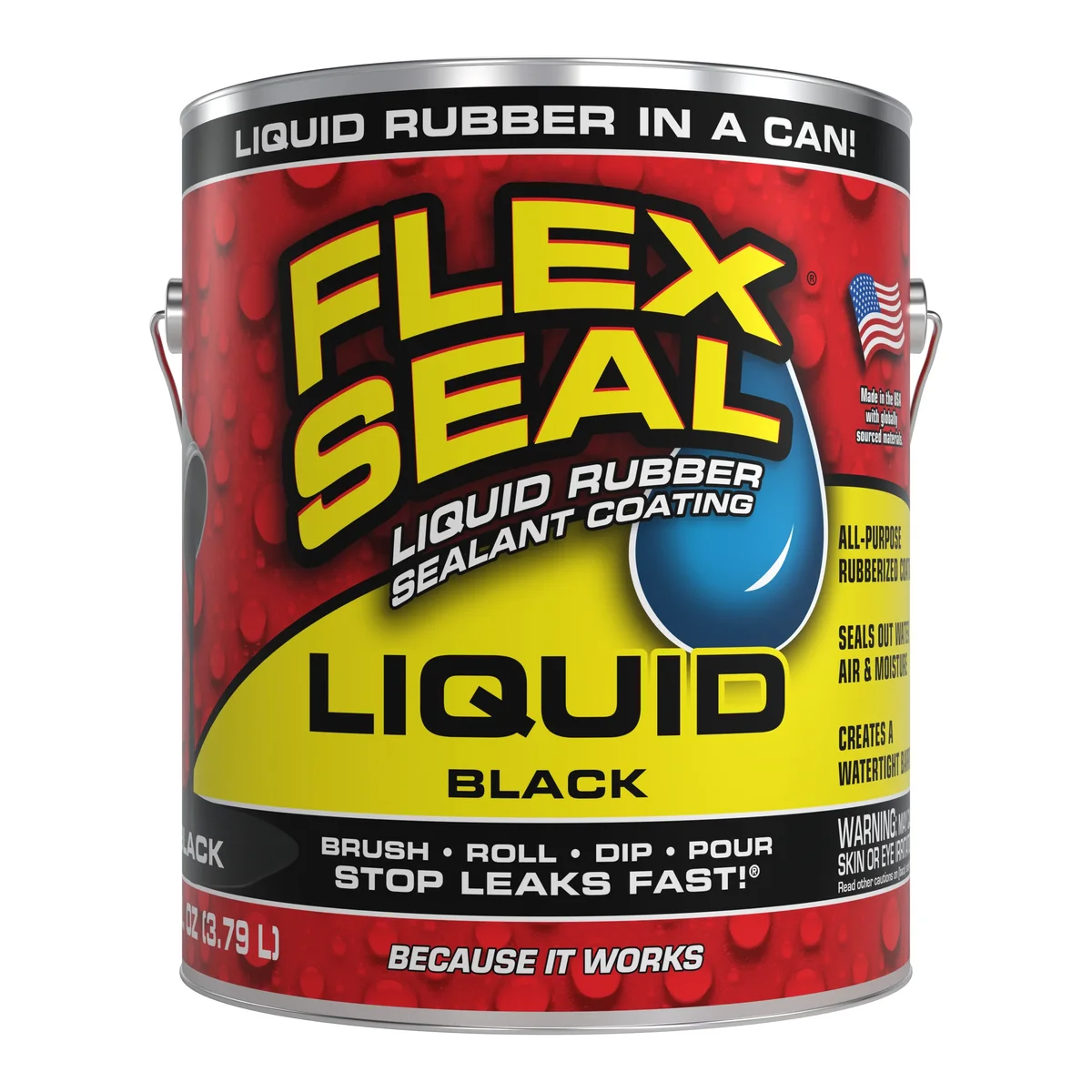 Flex Seal Liquid Rubber Sealant, 1 Gallon, Black 6280