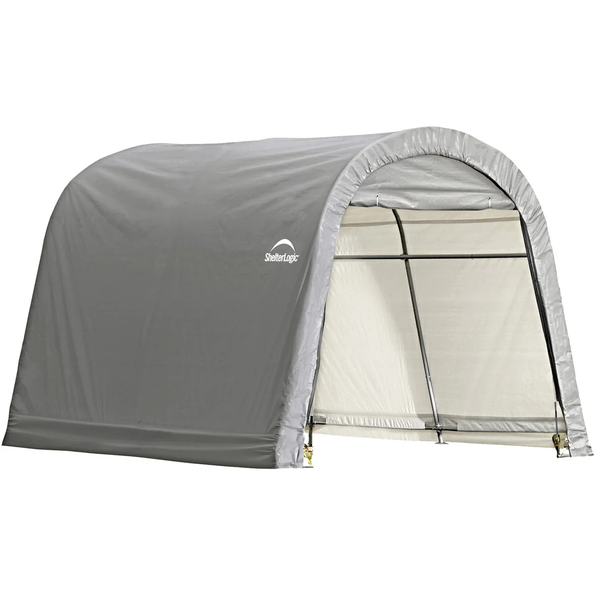 ShelterLogic Shed-In-A-Box, 10 Ft. X 10 Ft. X 8 Ft., Round, Grey 5322