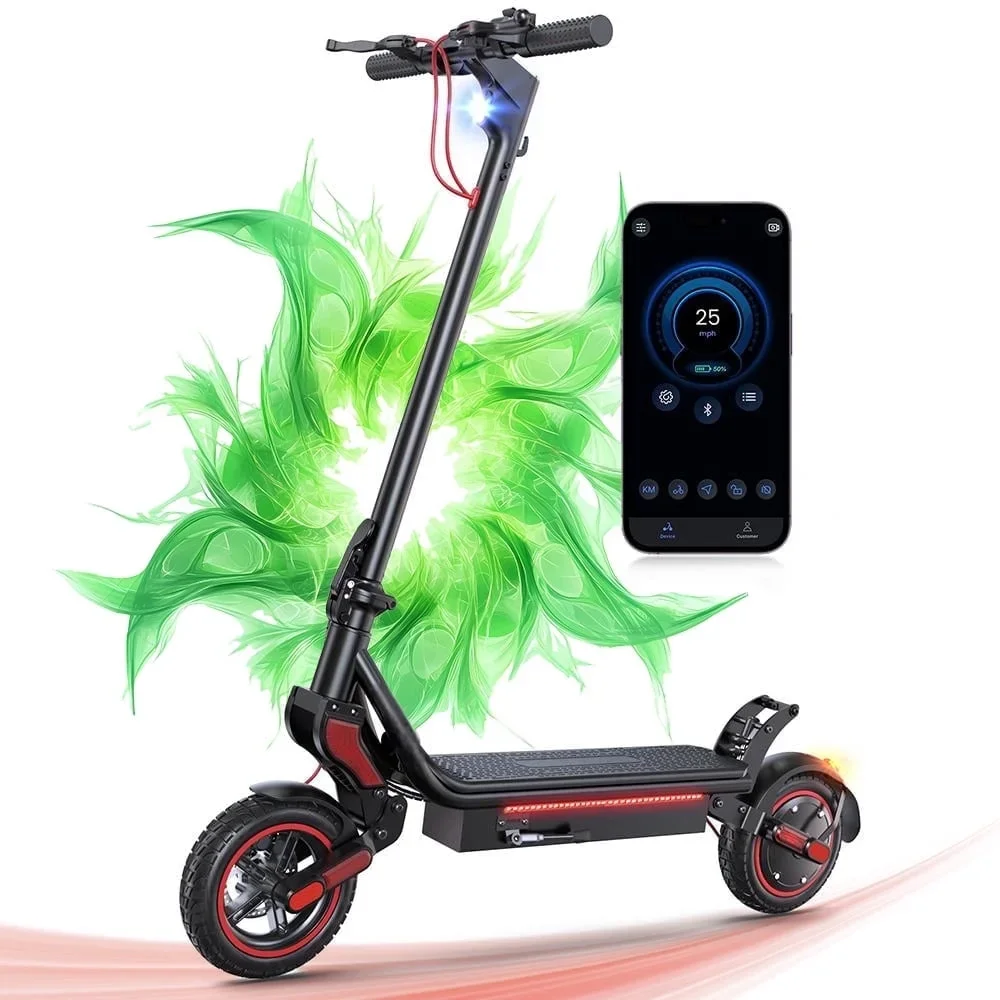 iScooter Electric Scooter Adults,750W Peak Foldable Escooter, 35-45km Max Range, Top 24.9 MPH, Portable E Scooter for Turn Signal, Folding Handle 6119