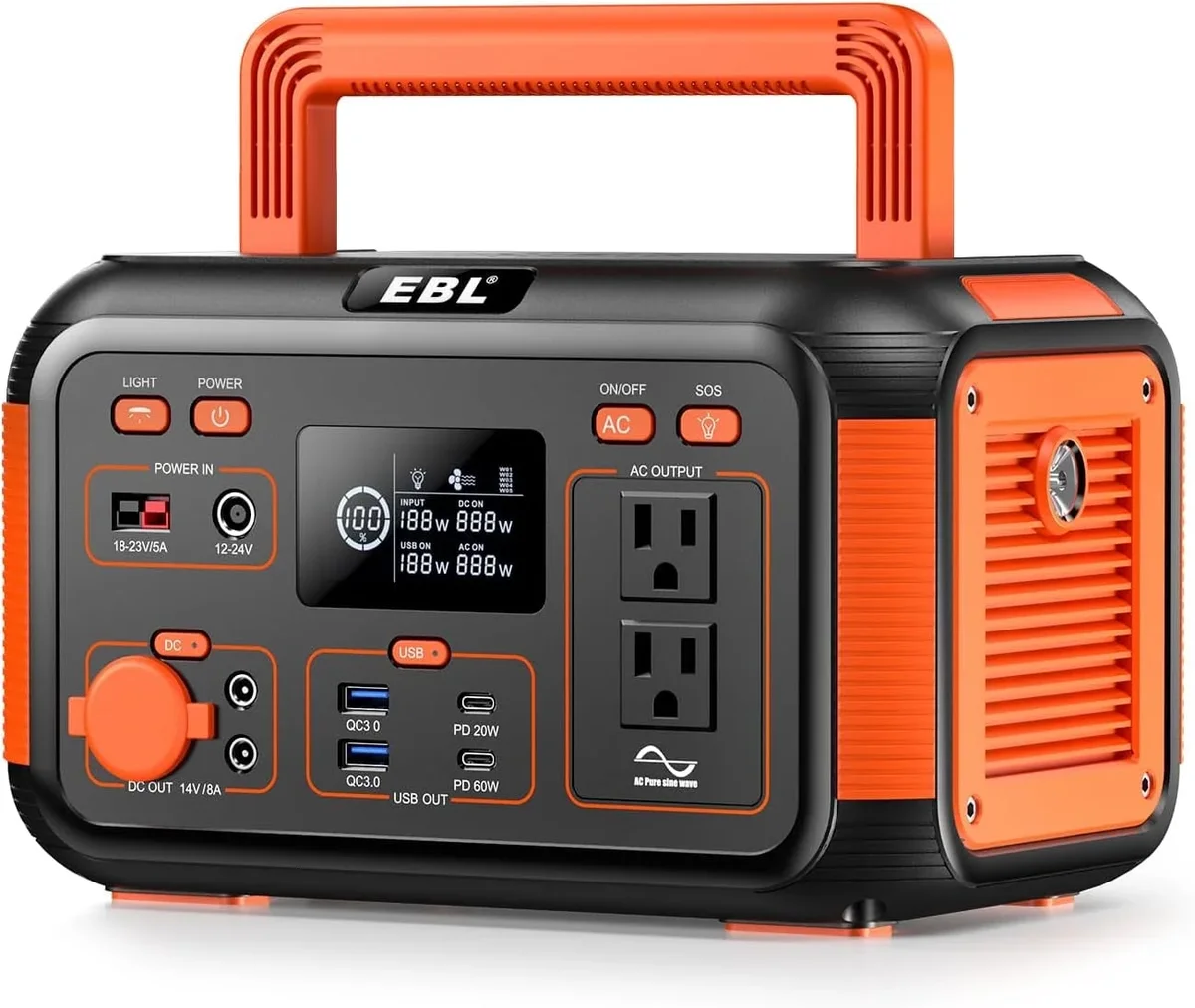 EBL Portable Power Station 300W(Peak 600W), 269.36Wh Lithium Battery Camping Solar Generator for Outdoor and Indoor Emergency Use 5985