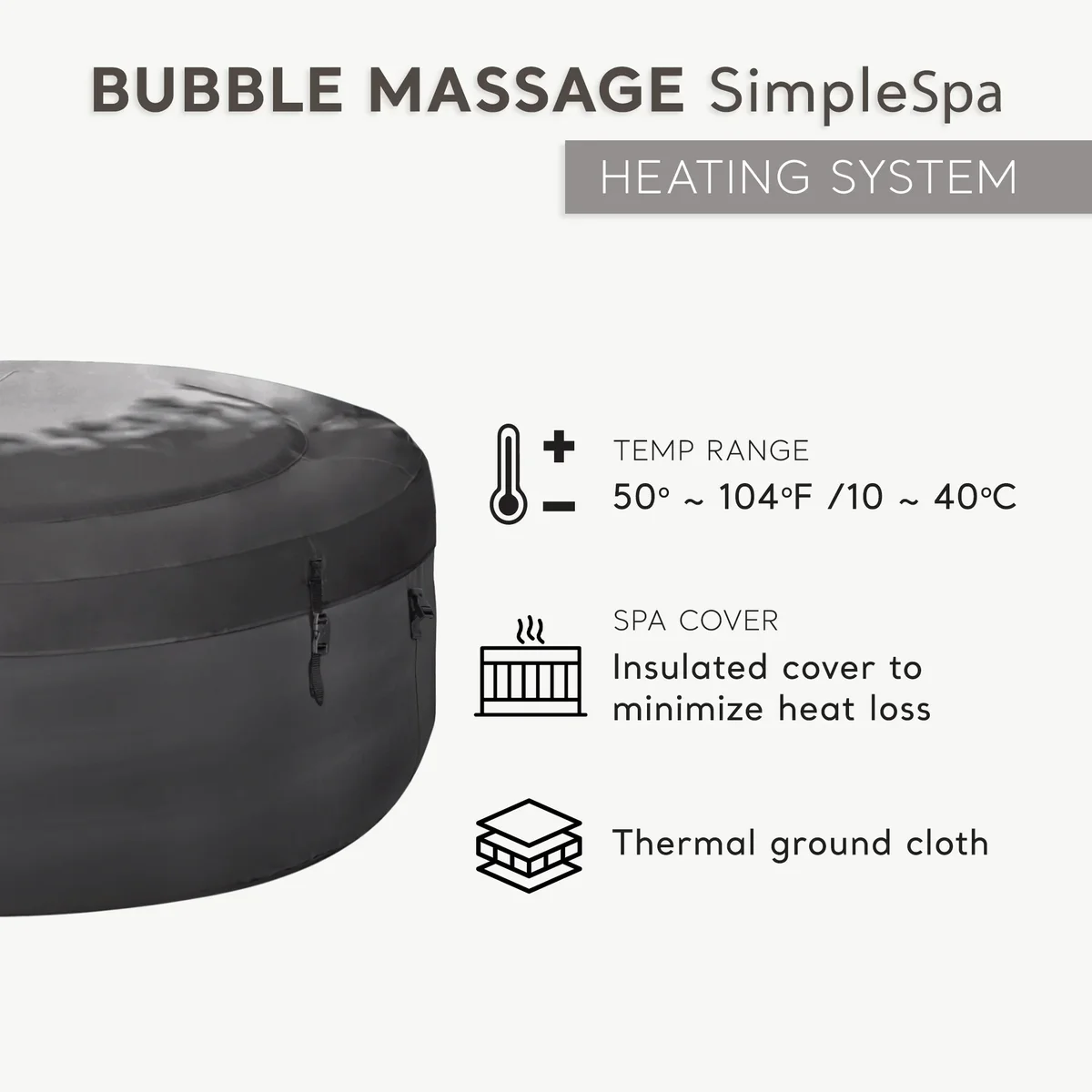Everdaily Essentials Bubble Massage 4 Person Inflatable Hot Tub Spa w/ Jets 5389
