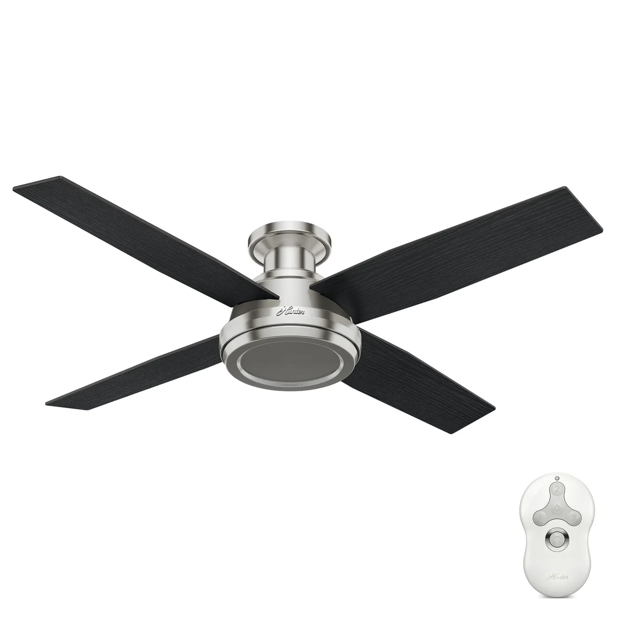 Everdaily Essentials 52 inch Indoor Ceiling Fan Light with Remote Control - Modern Ceiling Fan without Light, Low Profile Mount, 4 Blades, For Bedroom, Living Room, o Ref. 1382