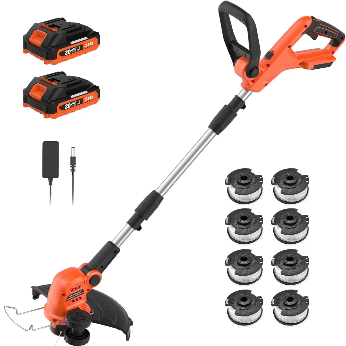 MAXLANDER Weed Wacker Cordless, 20V 12 Inch Cordless String Trimmer Edger, Weed Wacker Battery Operated with 8 PCS Replacement Spools, Lightweigh 3889