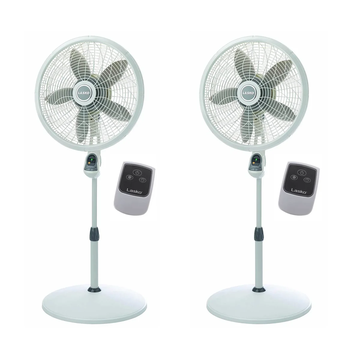 Lasko 18 Inch Elegance Performance Oscillating Pedestal Fan w/ Remote (2 Pack) 5584
