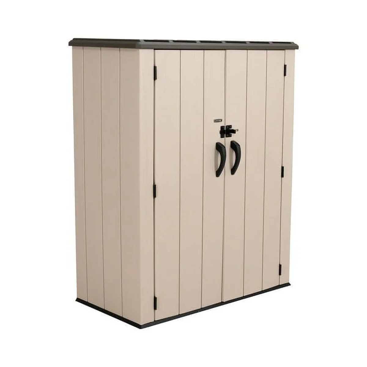 Lifetime DIY Vertical Outdoor Polyethylene Storage Shed, 53 cu. ft.,  10.57 Sq. feet, Tan (60326) 1882