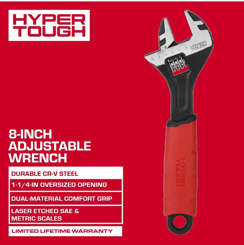 Everdaily Essentials 8-inch Wide Jaw Adjustable Wrench, Dual Material Ref. 9287
