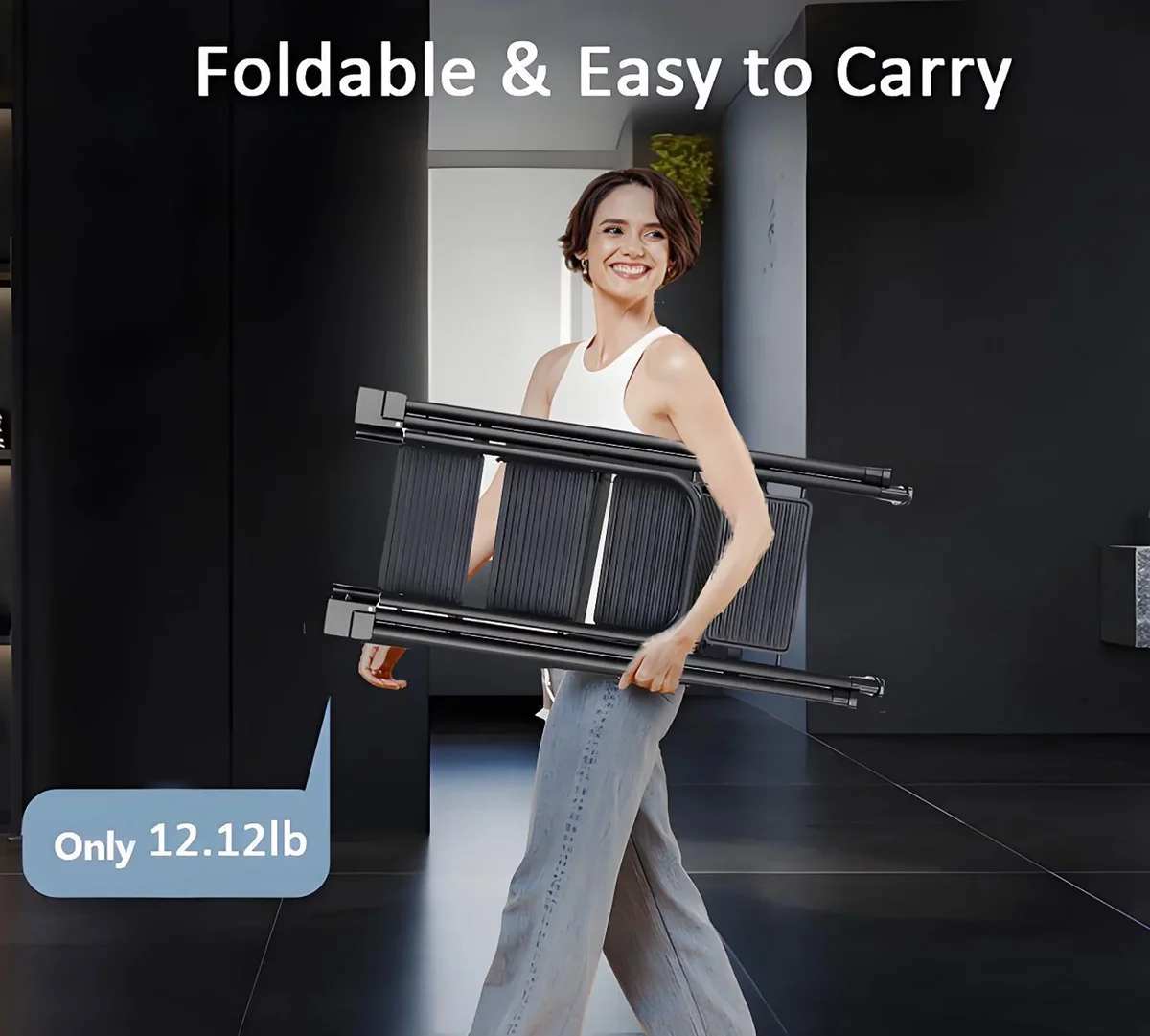 Beuway 3-Step Folding Ladder,with Foldable Extended Handrail & Wide Anti-Slip Pedal Step Stool(Black) 2945