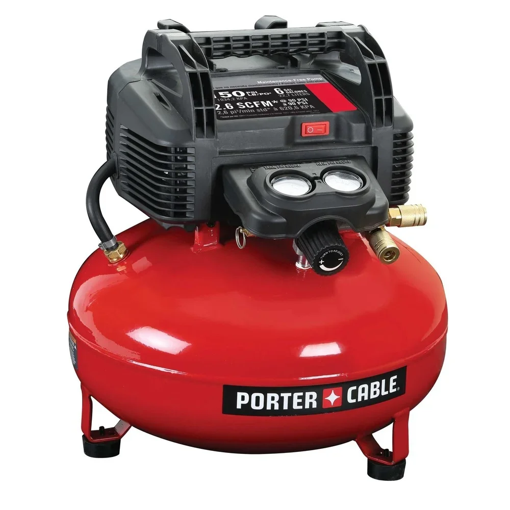 Porter-Cable C2002-ECOM 0.8 HP Oil-Free Pancake Air Compressor 6 gal 5593