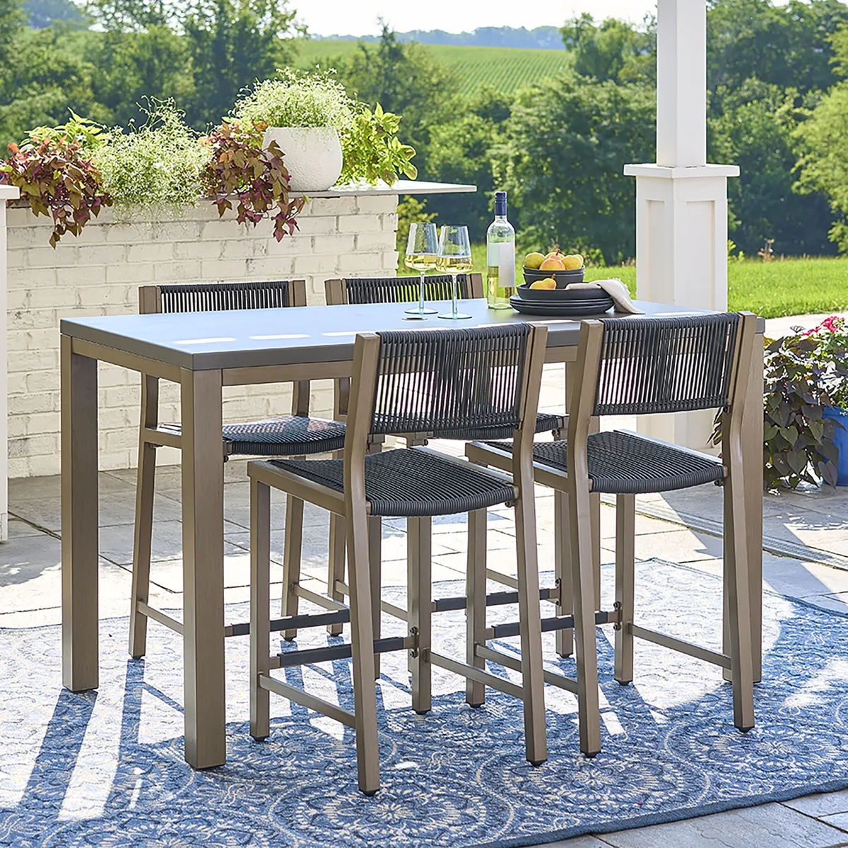 Better Homes & Gardens Tarren 5-Piece High Dining Set, Black 7781