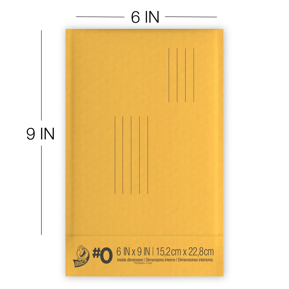 Duck Brand Duck Self-Seal Kraft Bubble Mailer #0, 6" x 9", Manila, 25 Pack 9550
