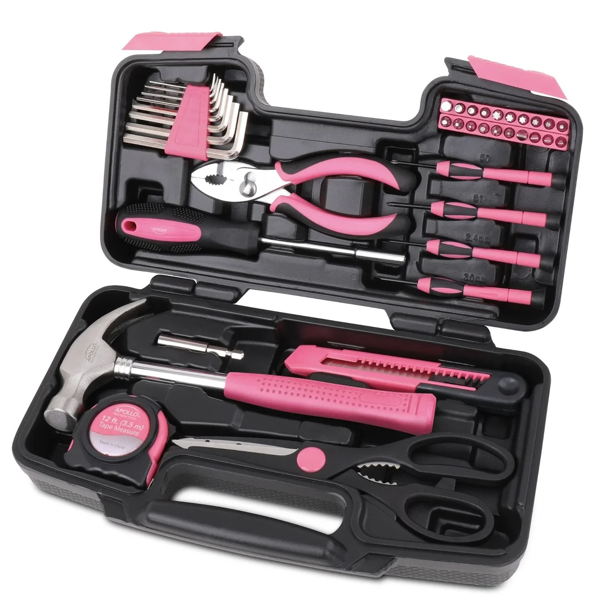 Apollo Tools 39 Piece General Tool Set Pink - DT9706 PINK 2128