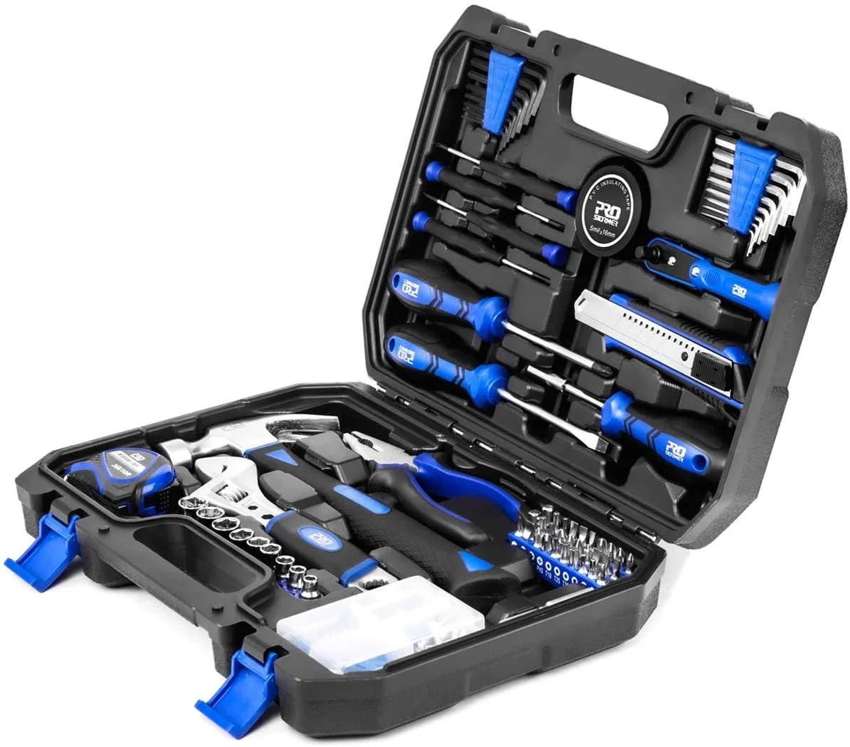 Prostormer 159-Piece Home Repair Tool Set, PROSTORMER General Household Hand Tool Kit with Tool Box Storage Case for Apartment, Garage, Dorm and Office 6206