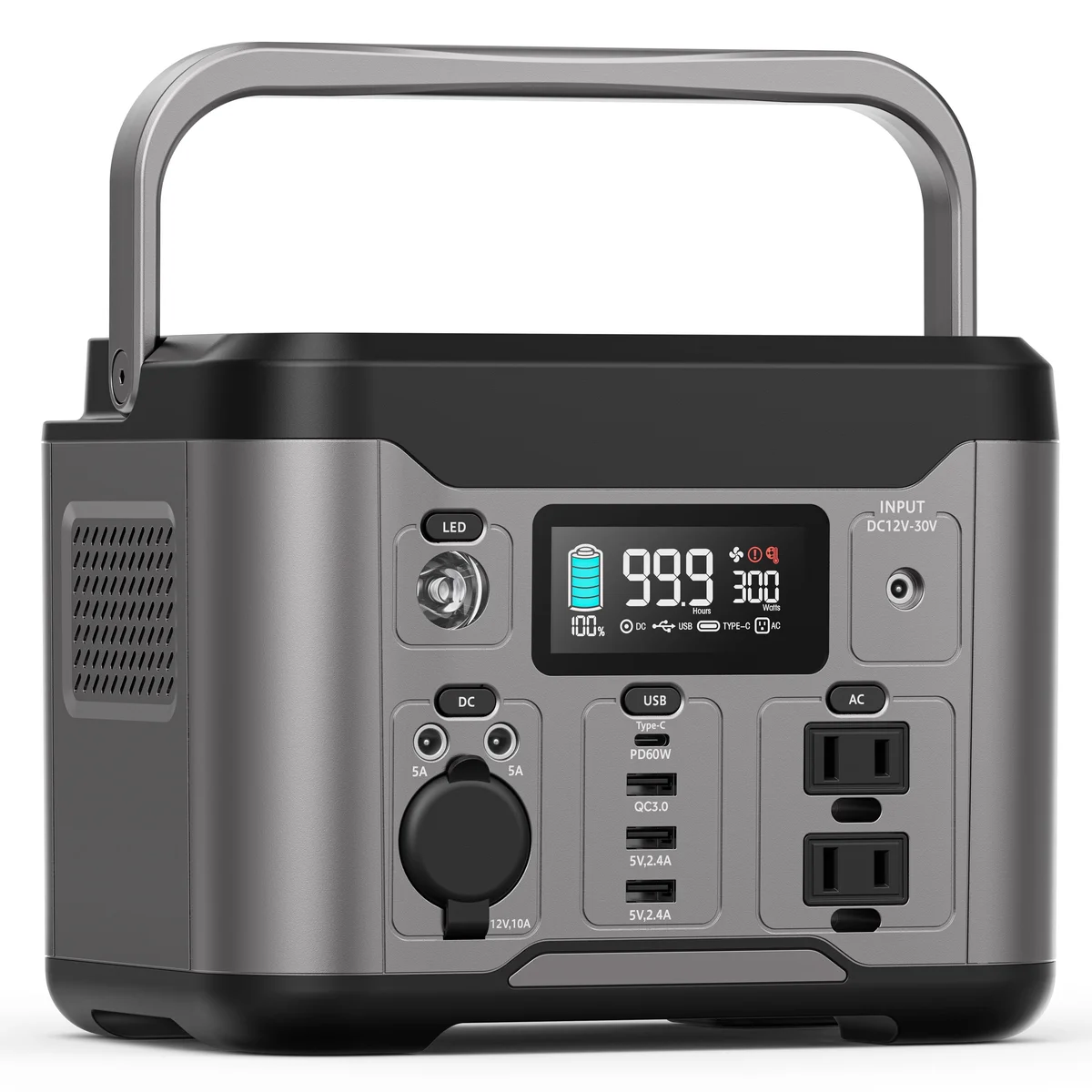 Qunler 300W 296Wh Portable Power Station, 60W PD Usb-C Backup Power Supply with Pure Sine Wave 120V AC Outlet for Outdoor Camping, Home Use and E 4813