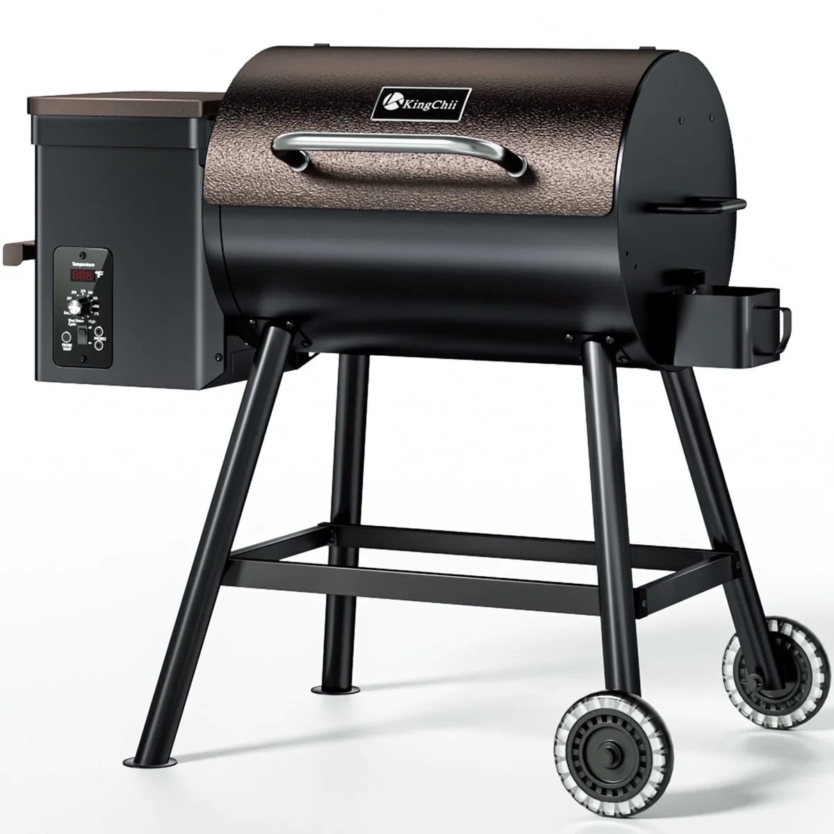 KingChii 456 SQ.IN Wood Pellet Grill Smoker with Auto Temperature Control for Outdoor RV BBQ in Bronze 1745