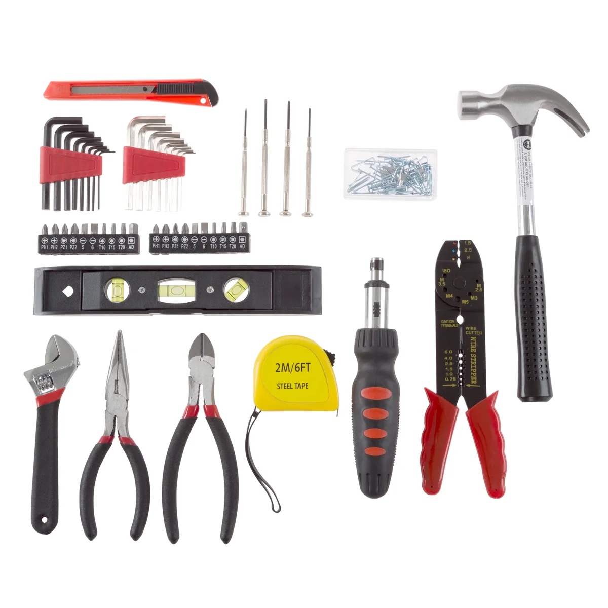 Everdaily Essentials 130PC Tool Set - Hand Tools for Home Improvement Projects (Gray) Ref. 6395