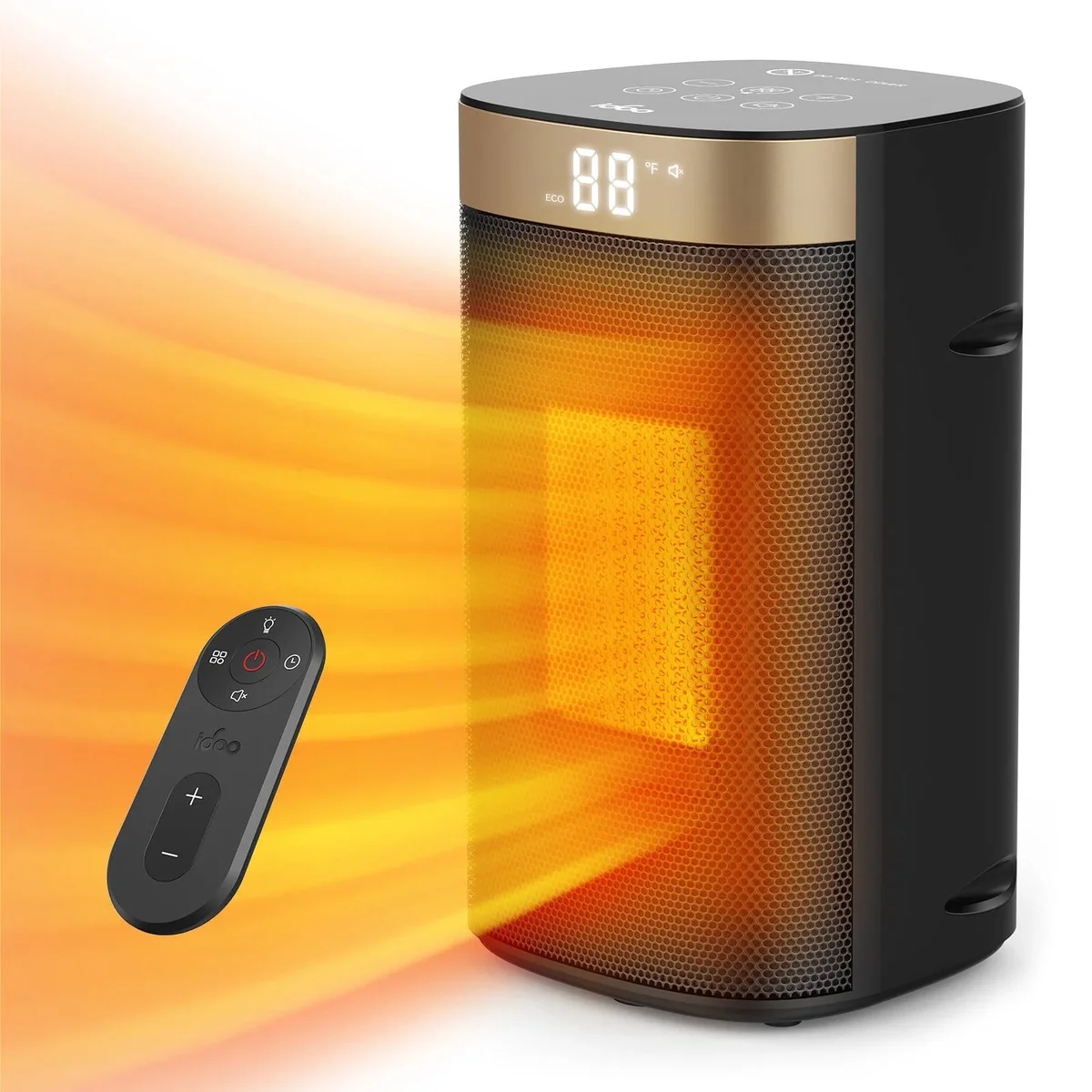 iDOO 1500W Space Heaters for Inside Use with Thermostat, Portable Electric Heater with Remote, 1-24H Timer, ECO Mode, Fast Safety PTC Ceramic Hea 4555
