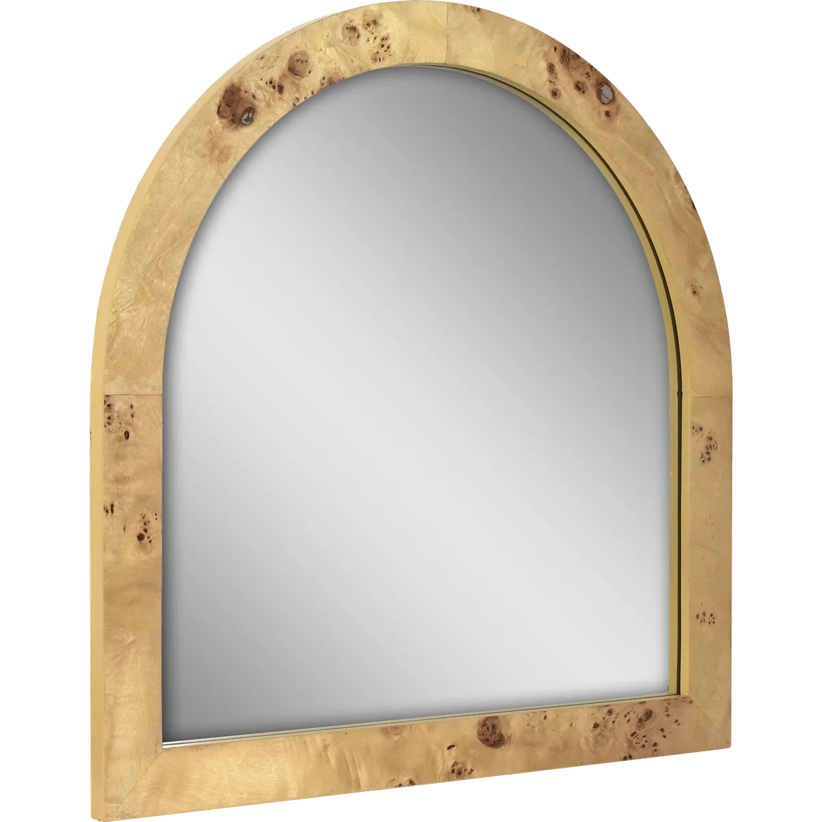Beautiful by Drew Barrymore Beautiful Burlwood Arched Boho Vanity Decorative Mirror by Drew Barrymore, 22" Burlwood Bathroom Vanity Mirror for Wall, Bedroom and Entryway 3657