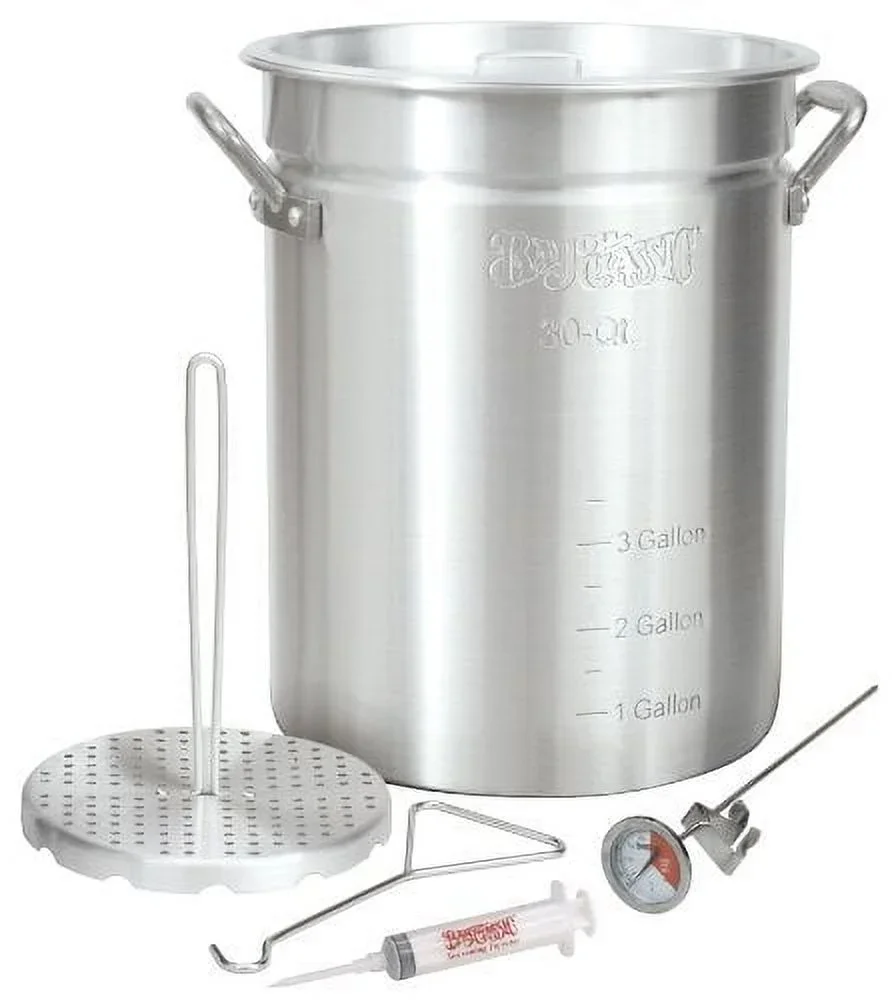 Everdaily Essentials 3025 30Qt Turkey Fryer Pot, 32 Quart, Silver Ref. 1382