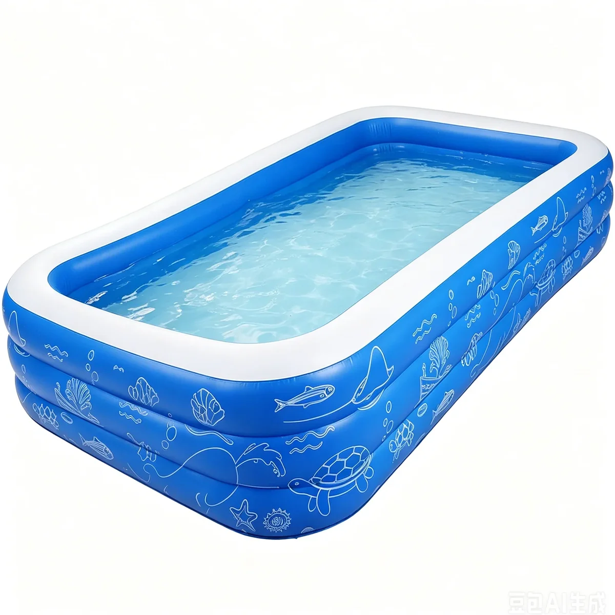 TASKBAY Inflatable Pool for Kids and Adults, 118" X 67.7" X 22" Oversized Thickened Family Blow Up Swimming Pool for Outdoor, Garden, Backyard, B 7278