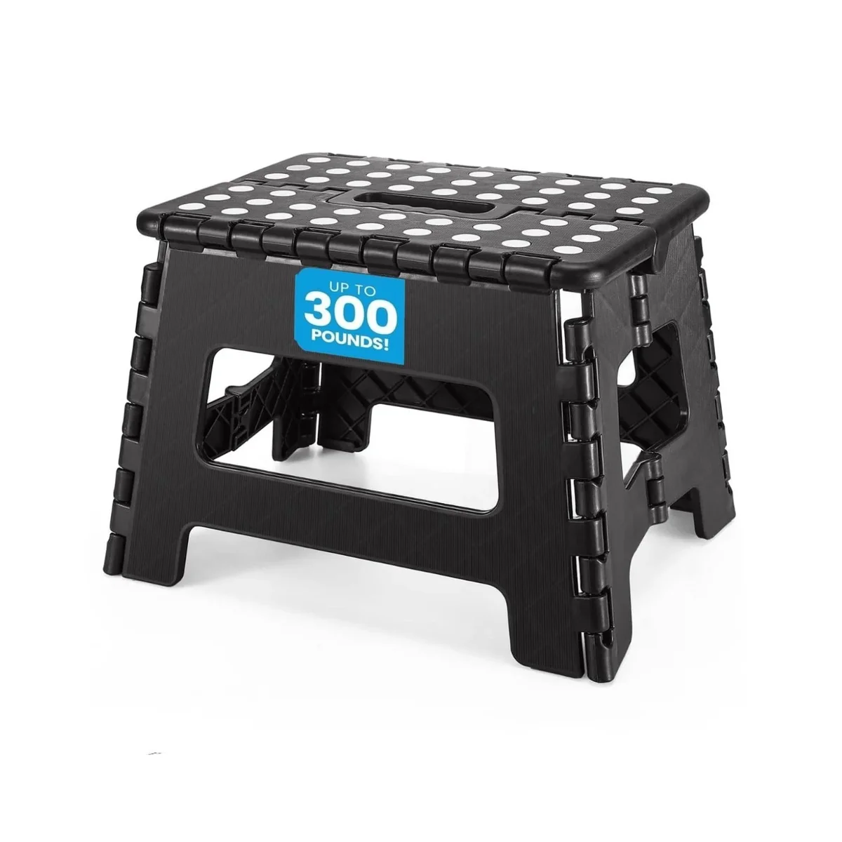 Behome Folding Step Stool, 9 Inch Non-Slip Foot Stool with Handle, Up to 300 LBS, Lightweight Foldable Step Stool for Kitchen, Bathroom, Bedroom, 3390
