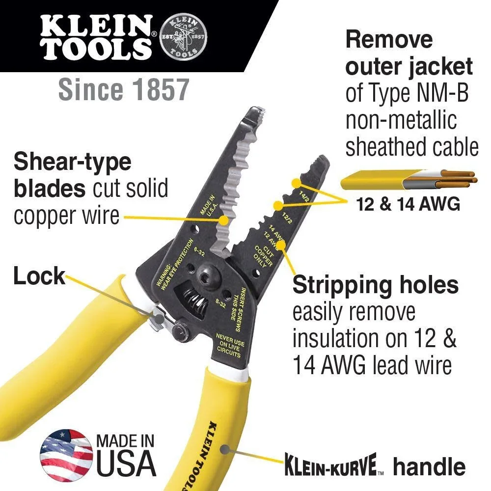 Klein Tools K1412 Kurve Dual Nm Cable Stripper/cutter 1117
