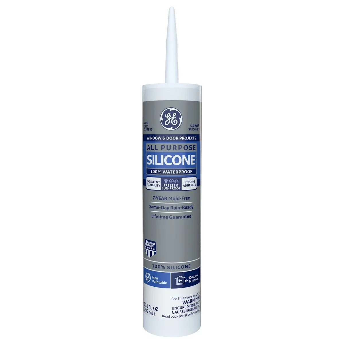 GE Silicone 1 All Purpose 100% Silicone Caulk, 10.1 Oz. 6907