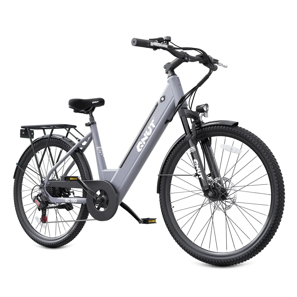 QNUT Electric Bike , 26" 1200W Peak with 48V Battery 7 Speed 20MPH 65 Miles Ebike Step Through Commuter E bike for Adults 1987