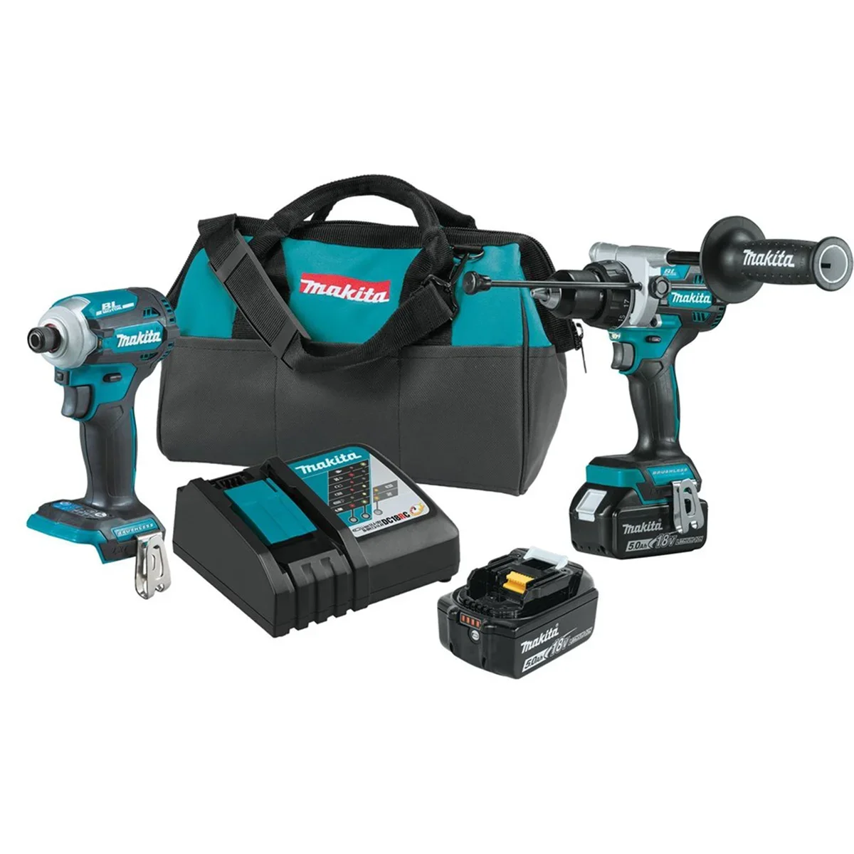 Makita Restored Makita 18V LXT® Lithium‐Ion Brushless Cordless 2‐Pc. Combo Kit (5.0Ah) (Refurbished) 8831