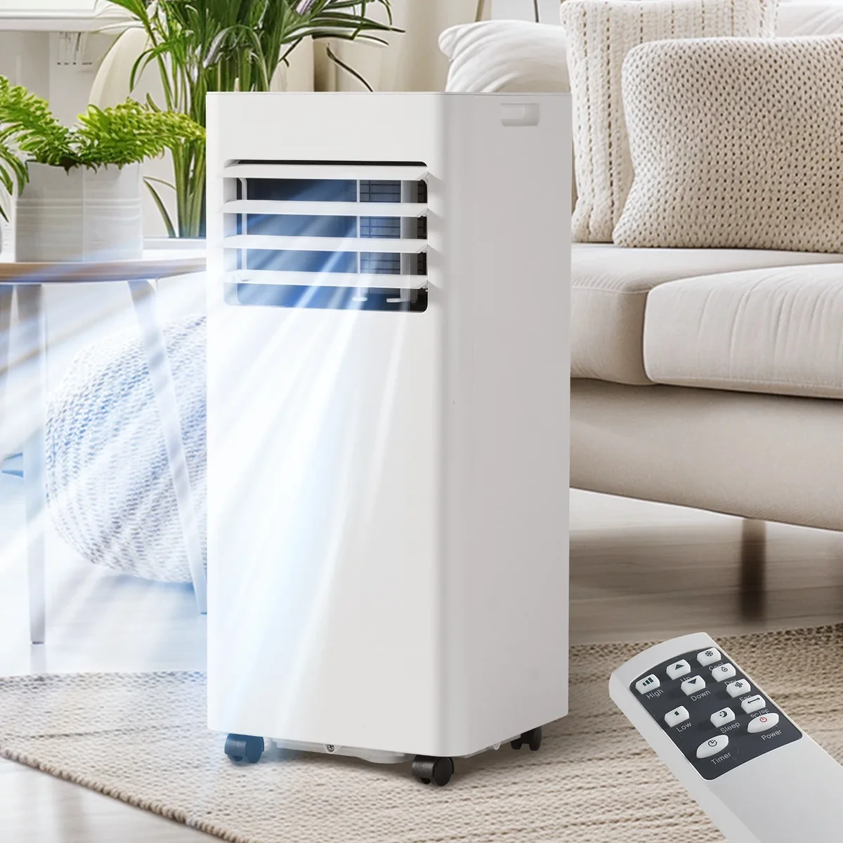 Everdaily Essentials 10000 BTU ASHRAE Portable Air Conditioners with Heater, 5-in-1 Standing AC Unit with Heat, Cool, Dehumidifier, Fan, Sleep Mode for Room ups to 35 Ref. 5609