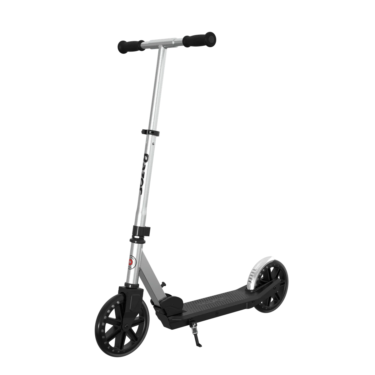 Razor Chrome Lux – Silver/Black, Folding Large 8” Wheel Kick Scooter for Ages 8+ and up to 220 lb 3012