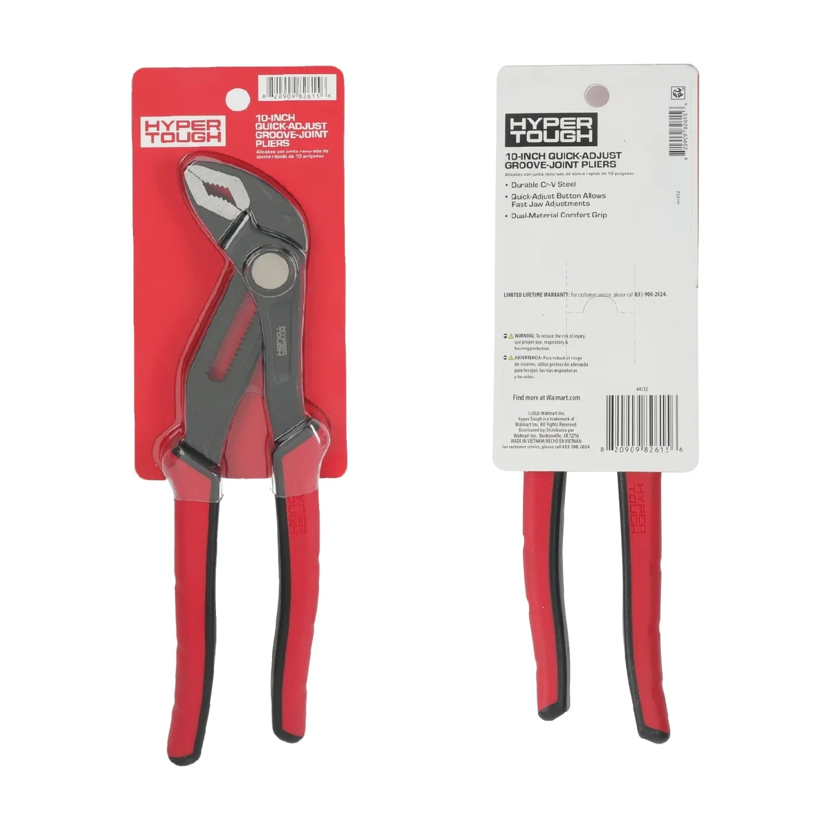 Hyper Tough 10-inch Quick Adjust Groove Joint Pliers 9412