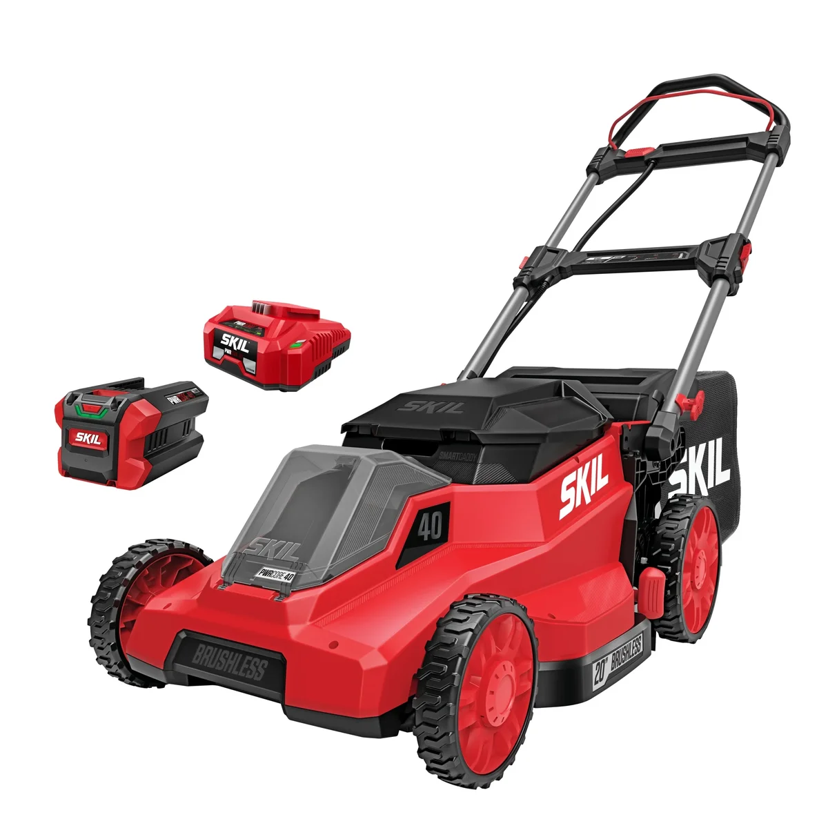 SKIL PWR CORE 40V Brushless 20-Inch Push Mower Kit with Smart Caddy, 7.5Ah Battery and 150W Charger, PM2010C-16 2611