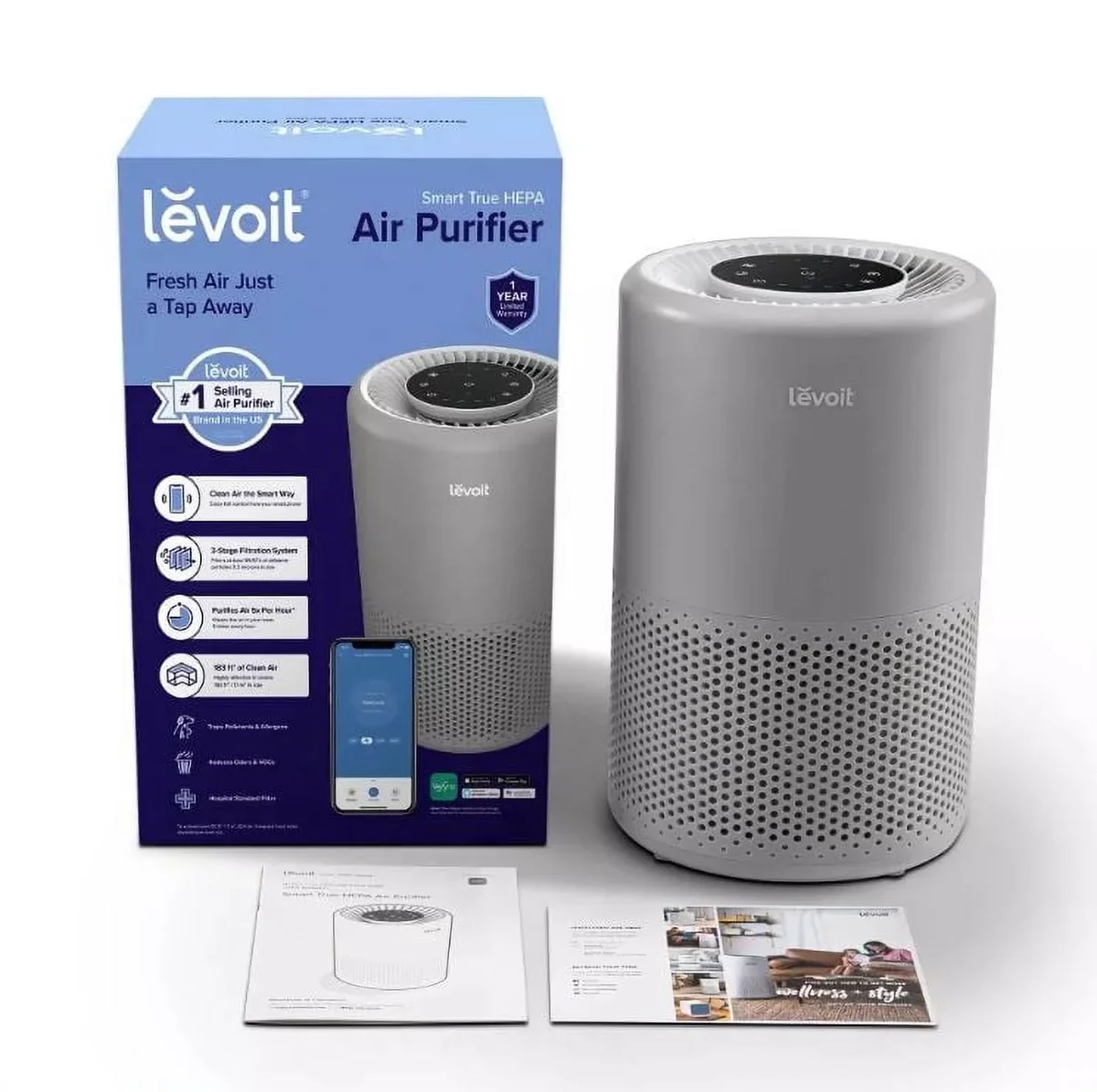 Levoit Core 200S Smart Air Purifier Gray 1798