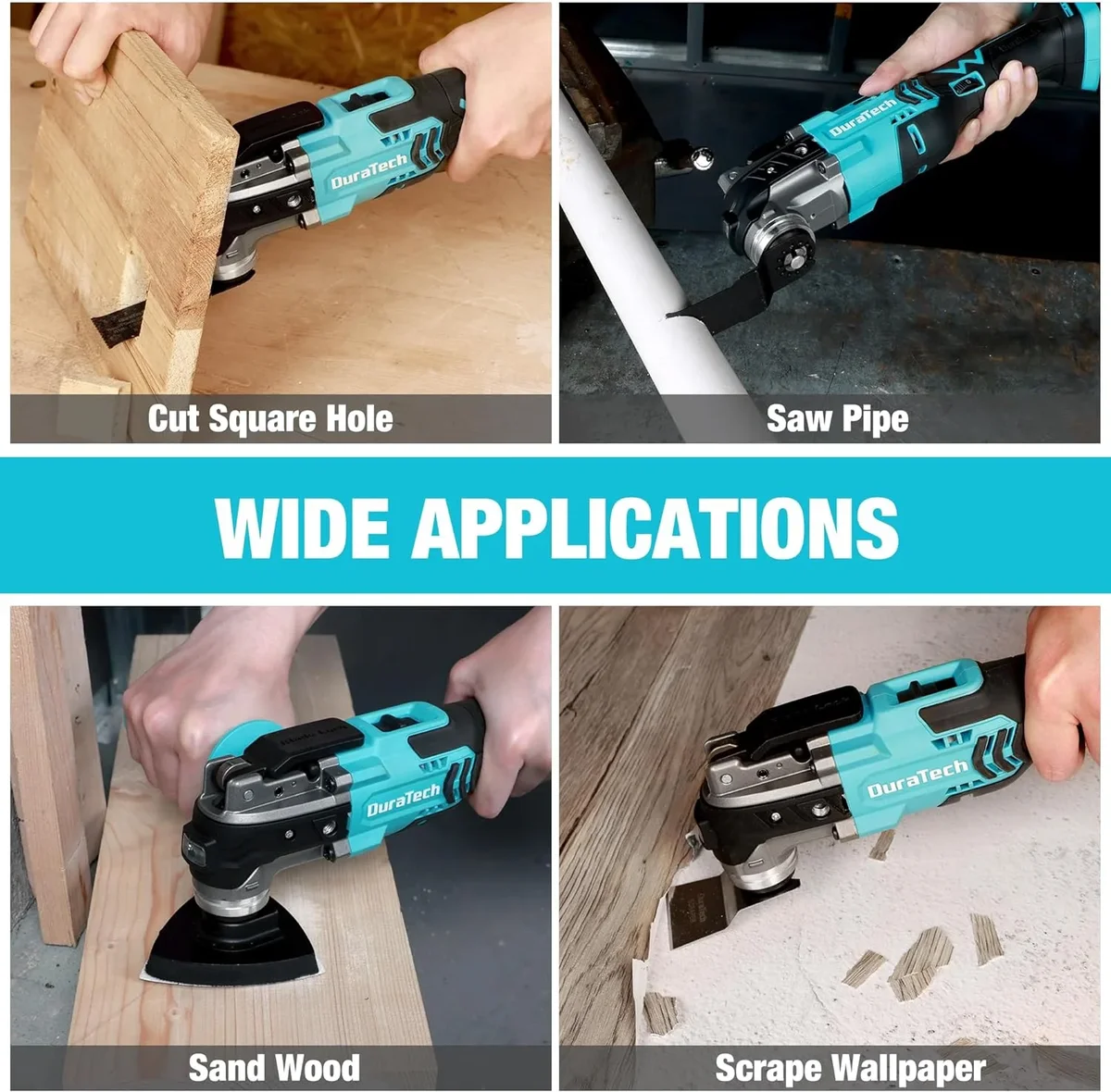 Everdaily Essentials Cordless Oscillating Tool, Oscillating Multi Tool Kit with 6 Variable Speed, 3° Oscillation Angle, 24PCS, 2.0Ah, Charger & Carrying Case, for Cu Ref. 1103