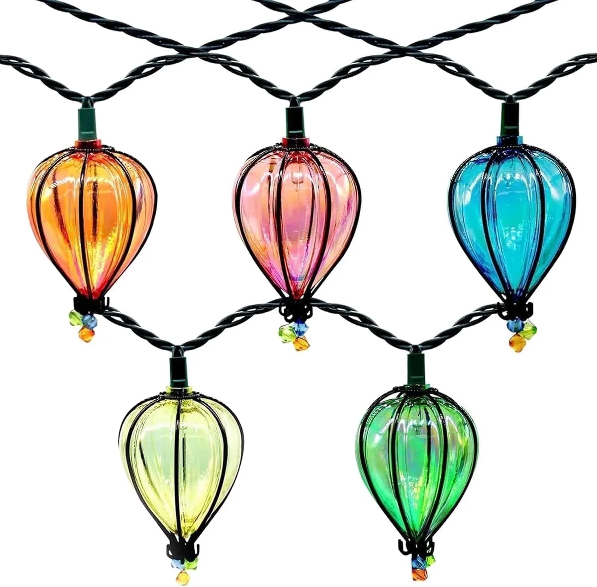 Everdaily Essentials 2 Pcs 11ft Corded Electric String Lights with 10 LED Bulbs for Indoor/Outdoor Use – Ideal for Christmas, Parties, and Camping 6997