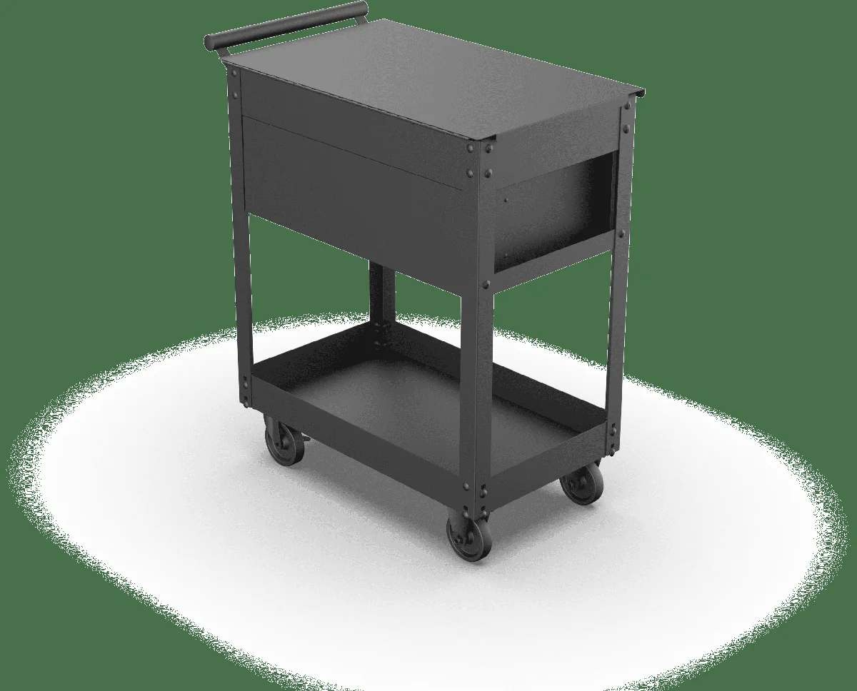 Hyper Tough 28-inch Steel Mechanics Tool Cart, 500 lb Capacity, Powder-Coated Finish, Black 0202