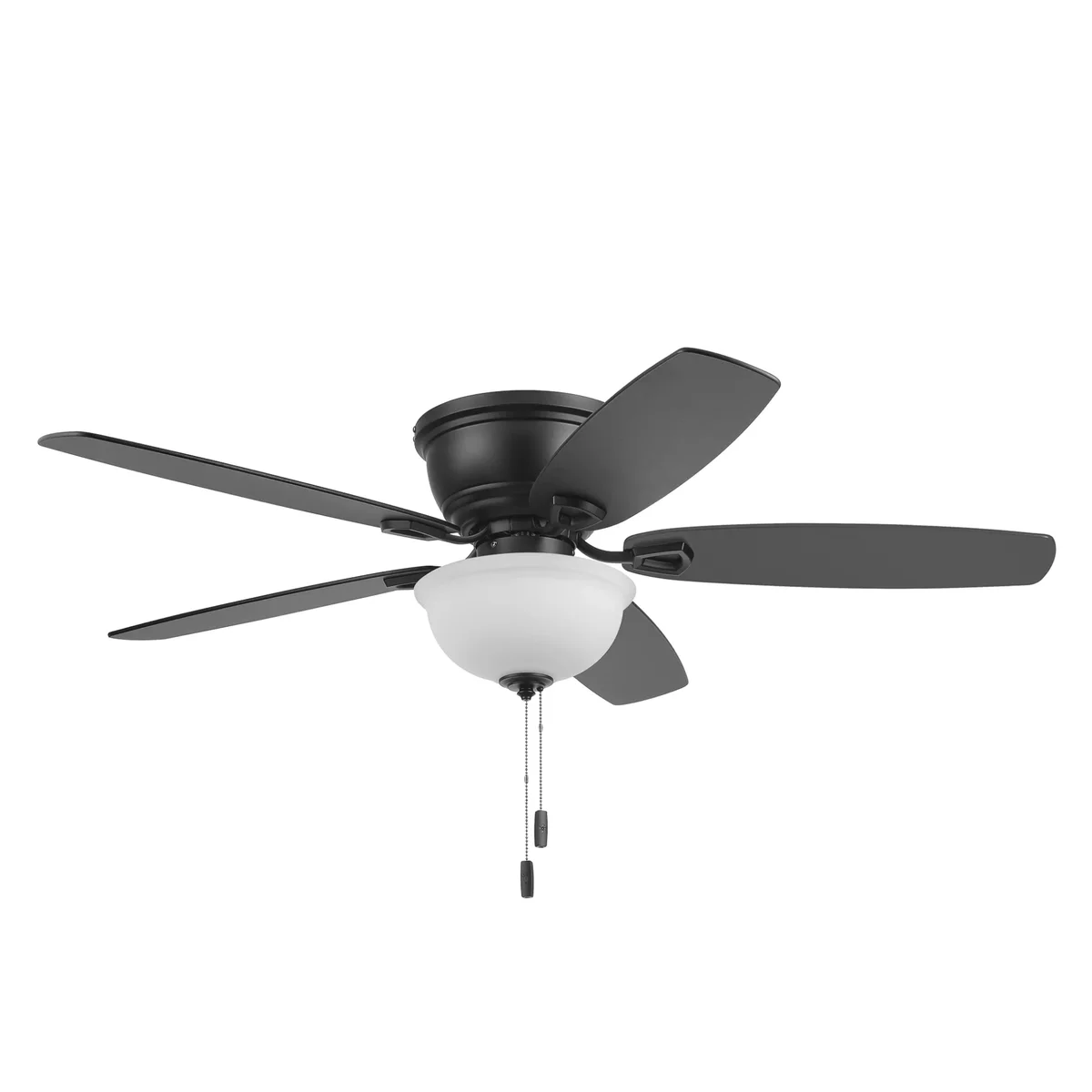 Honeywell Rockford 52" Traditional Black Indoor Ceiling Fan with Light, Pull Chains & Reversible Motor 8267