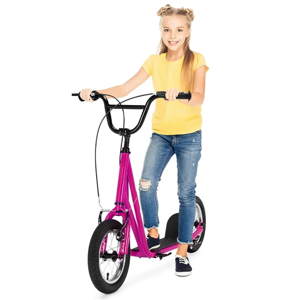 CIPACHO Height Adjustable Kid Kick Scooter with 12" Air Filled Wheel, Children Bicycle Toys for Girls Boys Ages 8-12 Years, Great Gift for Kids,  5987