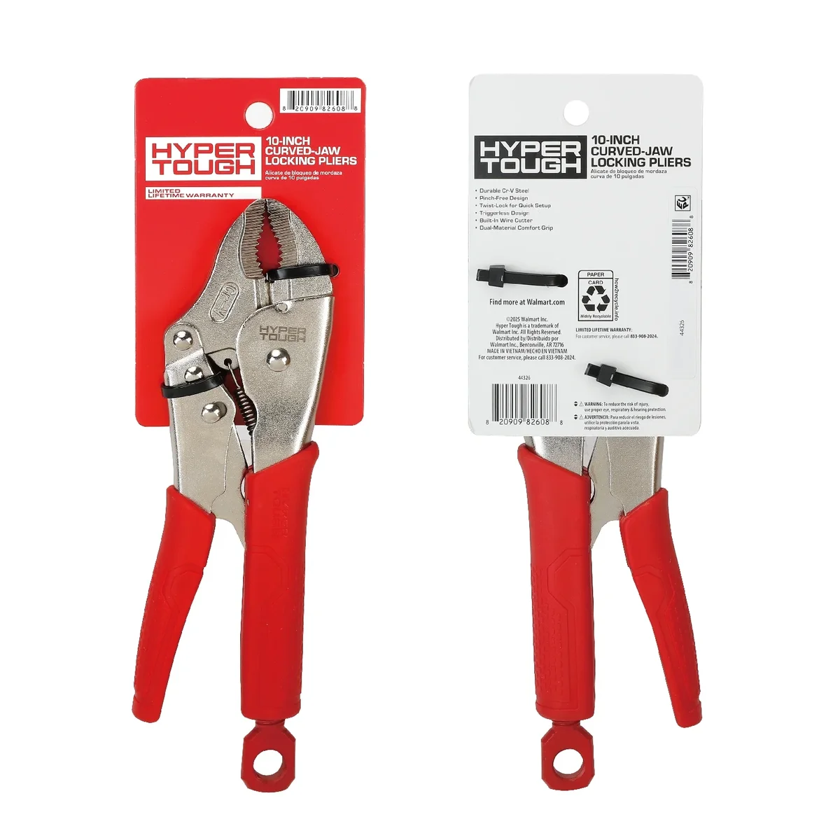 Hyper Tough 10-inch Curved Jaw Locking Plier with Triggerless Release 3143