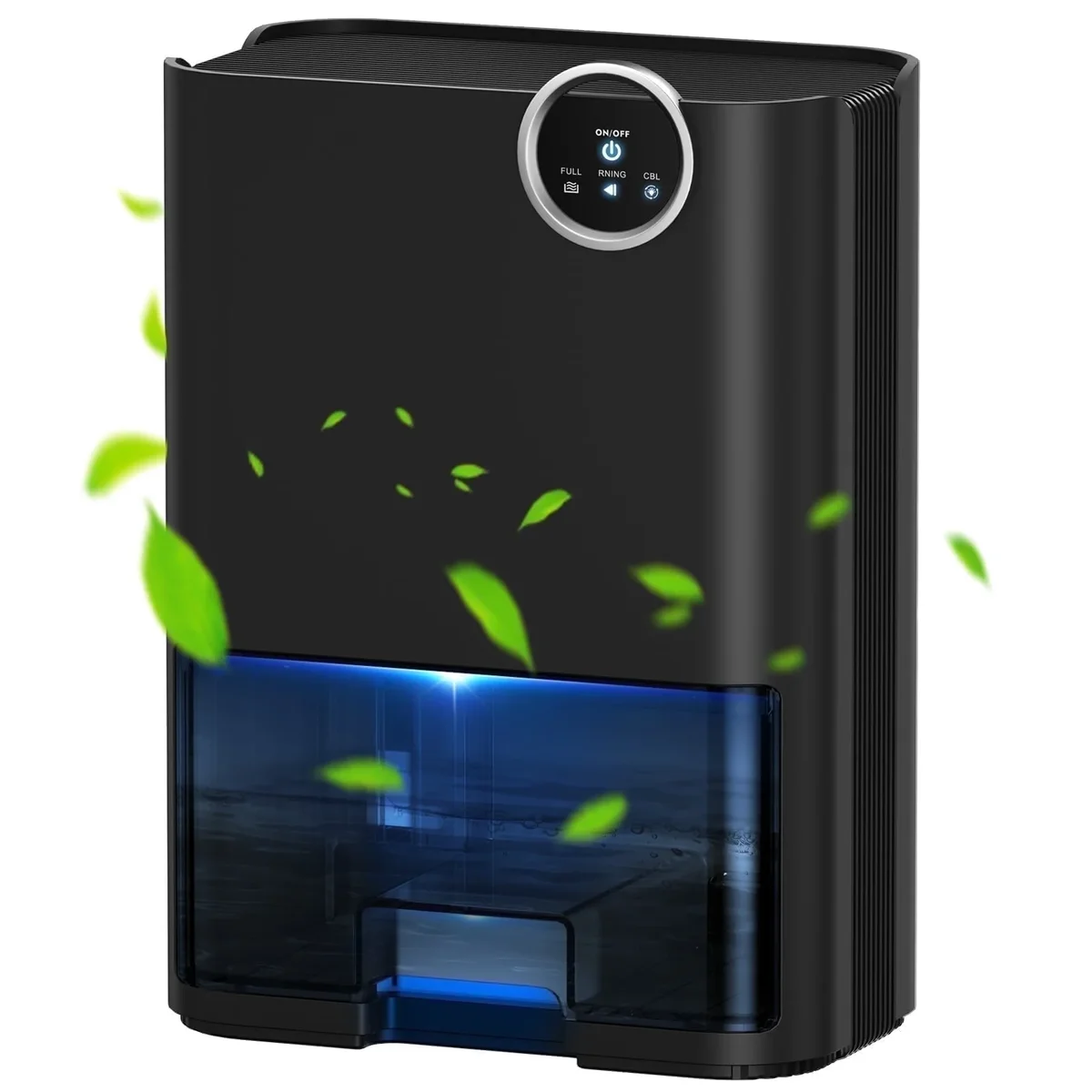 EGEH Dehumidifier for Home, 70 OZ Water Tank (500 sq ft) Auto Shut off Small Dehumidifiers for Bedroom Bathroom with 5 Colors LED Lights, Black 9085