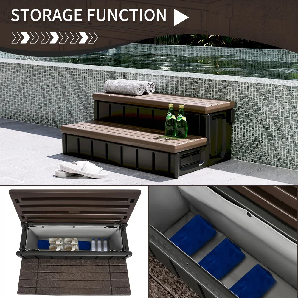 Everdaily Essentials SPA Step for Hot Tub Outdoor Indoor SPA Slip-Resistant w/ Storage Ref. 3587