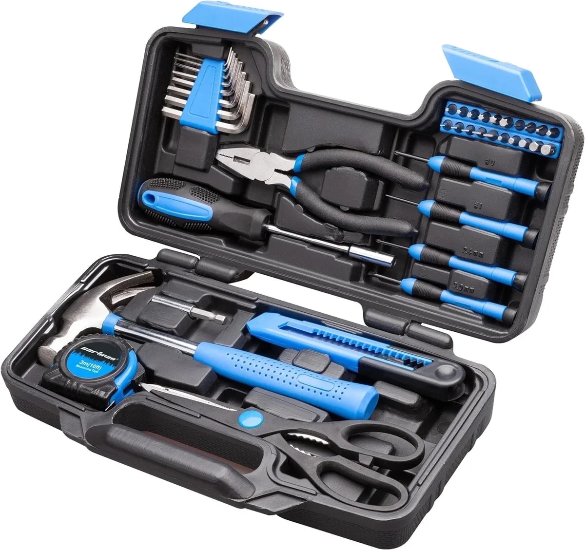 Cartman Blue 39-Piece Tool Set General Household Hand Tool Kit with Storage Case 4973