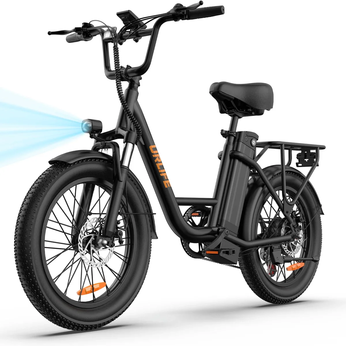 URLIFE 20"*3.0 Electric Bike for Adults,1000W Peak Motor,48V 13AH Remobavle Battery,28MPH Max Speed, 7-Speed Mountain Ebike,UL2849-Black 0091