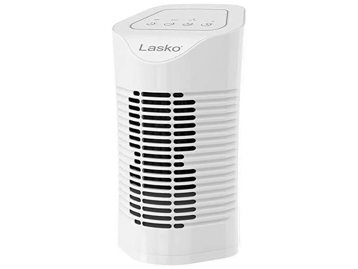 Lasko 56 Sq. ft. 3-Stage Desktop Tower Air Purifier, White, HF11200 0104