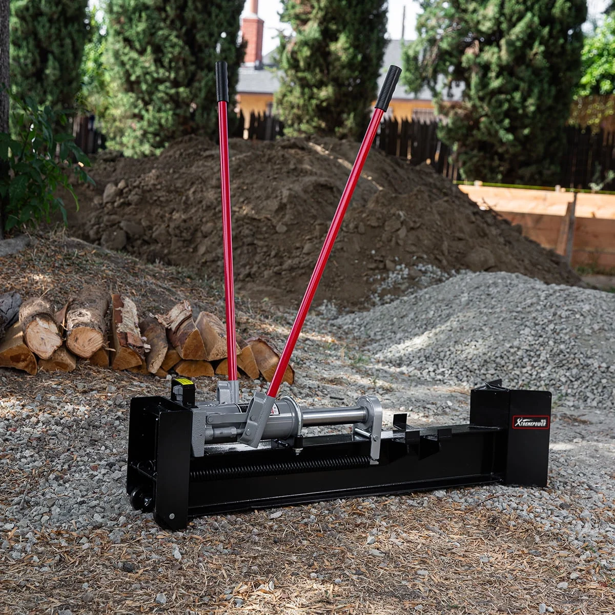 XtremepowerUS Hydraulic Log Splitter Manual 12 Ton Steel Beam - Wheeled Heavy Duty - 1 Pack 5264